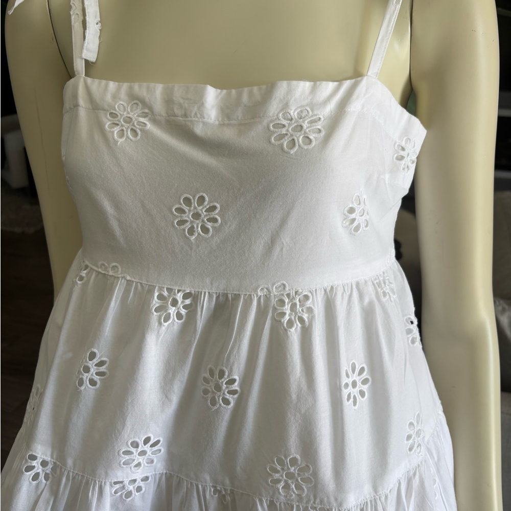 Seafolly White Floral Eyelet Dress
